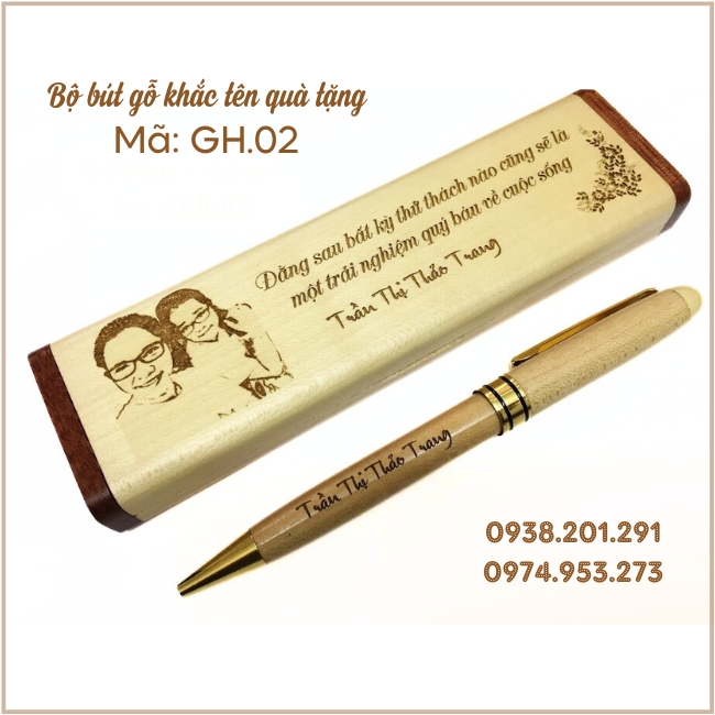 Bộ bút gỗ khắc tên mã số GH.02 rất đẹp và độc đáo Bộ bút gỗ khắc tên mã số GH.02 rất đẹp và độc đáo