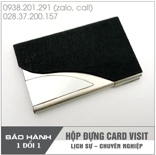 Hộp đựng card visit bằng da kết hợp với kim loại Hộp đựng card visit bằng da kết hợp với kim loại
