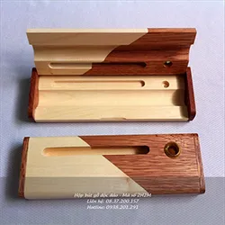 Hộp đựng bút gỗ, món quà kèm theo bút gỗ in khắc logo doanh nghiệp tiện dụng