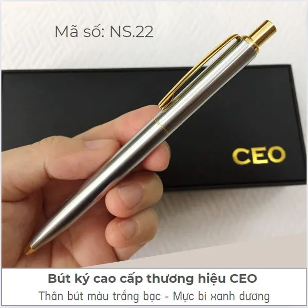 Bút ký cao cấp trắng bấm NS.22