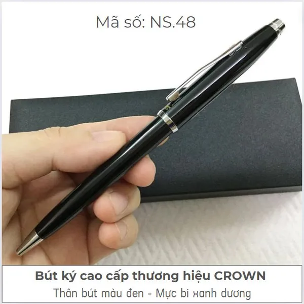 Bút ký cao cấp Hàn Quốc Crown nhỏ màu đen NS.48