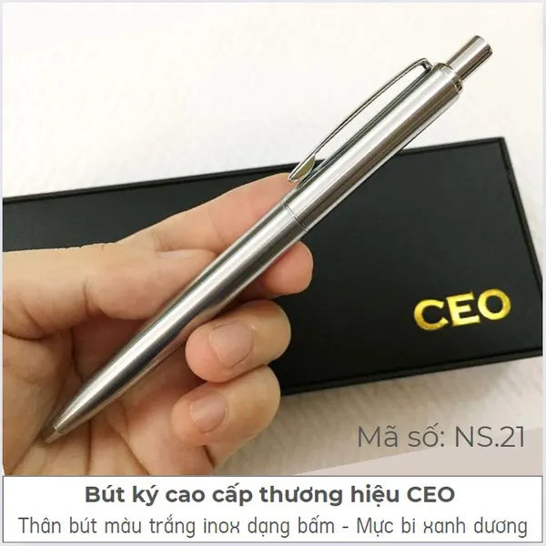 Bút Ký Cao Cấp Trắng Bấm NS.21