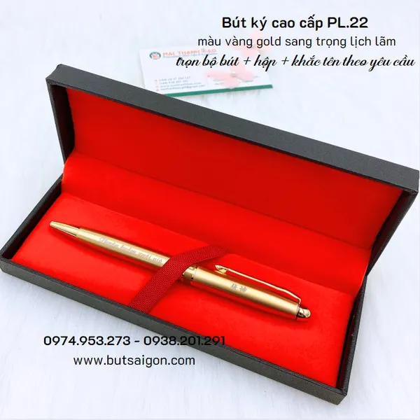 Bút ký cao cấp màu vàng gold Platinum Nhật Bản Bút vặn PL.22