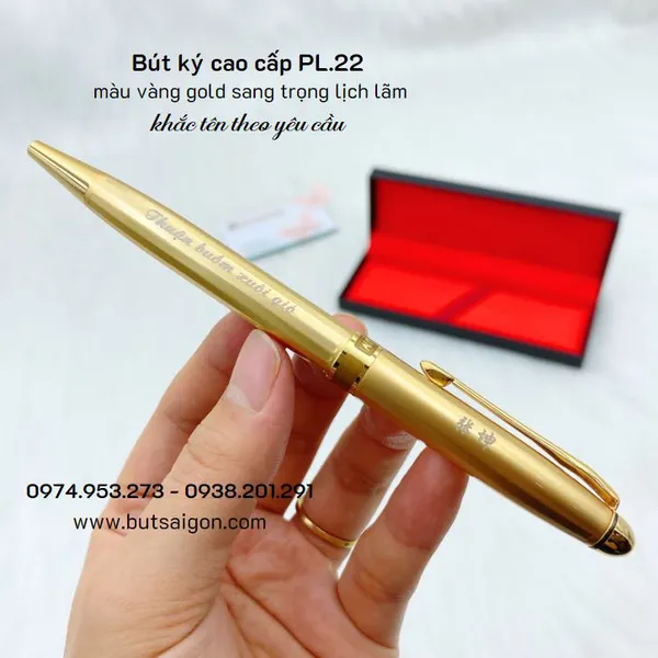 Bút ký cao cấp màu vàng gold Platinum Nhật Bản Bút vặn PL.22