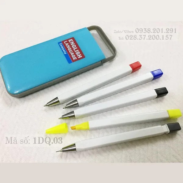 Bộ 5 cây đen đỏ xanh chì highlight MS 1DQ.3