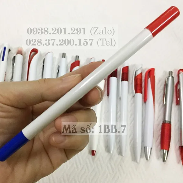 Bút bi nhựa 2 đầu 2 mực đen - đỏ MS 1BB.7