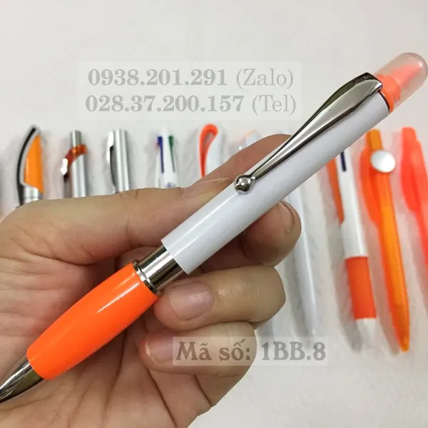 Bút bi nhựa có đầu highlight MS 1BB.8