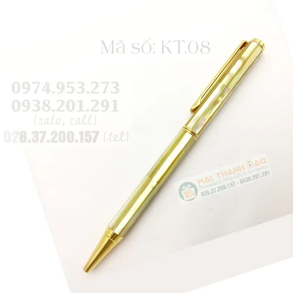 Bút Cao Cấp Vỏ Ngọc Trai Mạ Vàng 24k