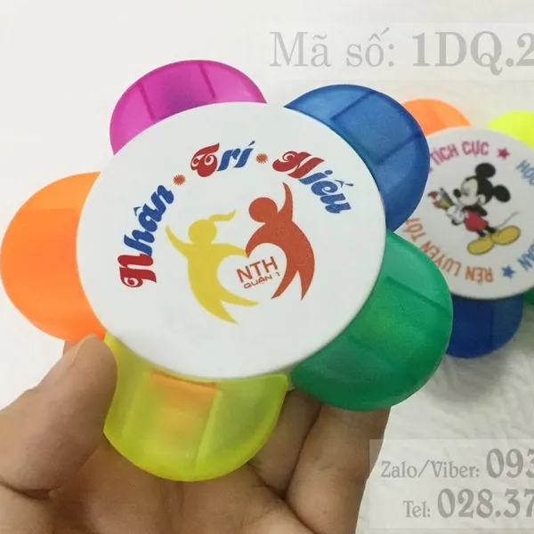 Bút dạ quang highligt 5 màu bông hoa MS. 1DQ.2