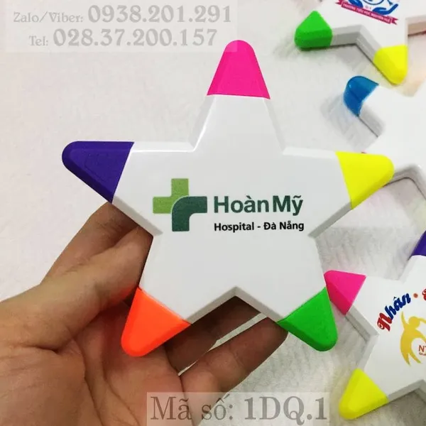 Bút dạ quang highligt 5 màu ngôi sao MS. 1DQ.1