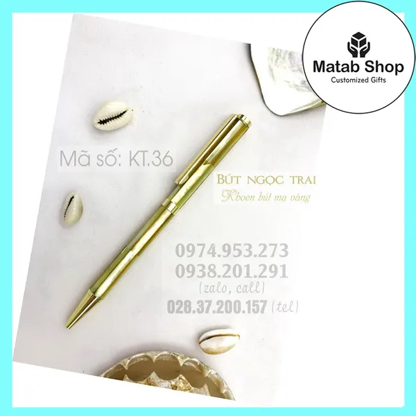 Bút ngọc trai màu vàng óng KT.36