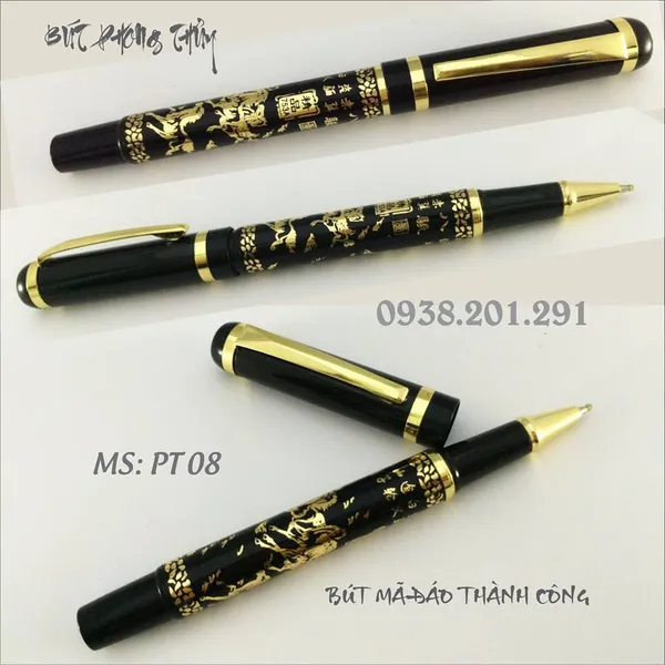 Bút phong thủy cao cấp mã đáo thành công nền đen