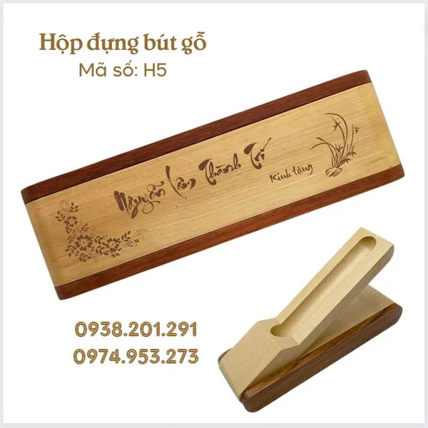 Hộp bút gỗ lật - H5