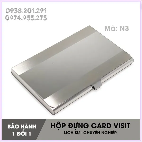 Hộp Đựng Card Visit (Name Card) KL N3 - gân xước mờ phối kiểu 2 viền