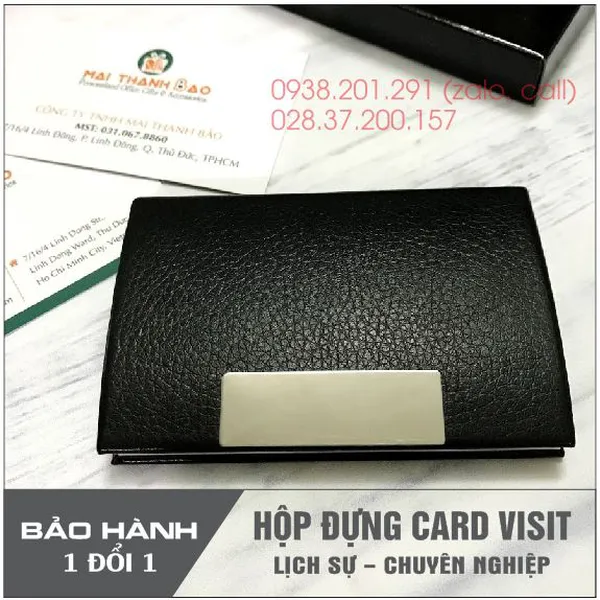 Hộp name card da N10 màu đen khắc tên logo làm quà tặng sang trọng và ý nghĩa