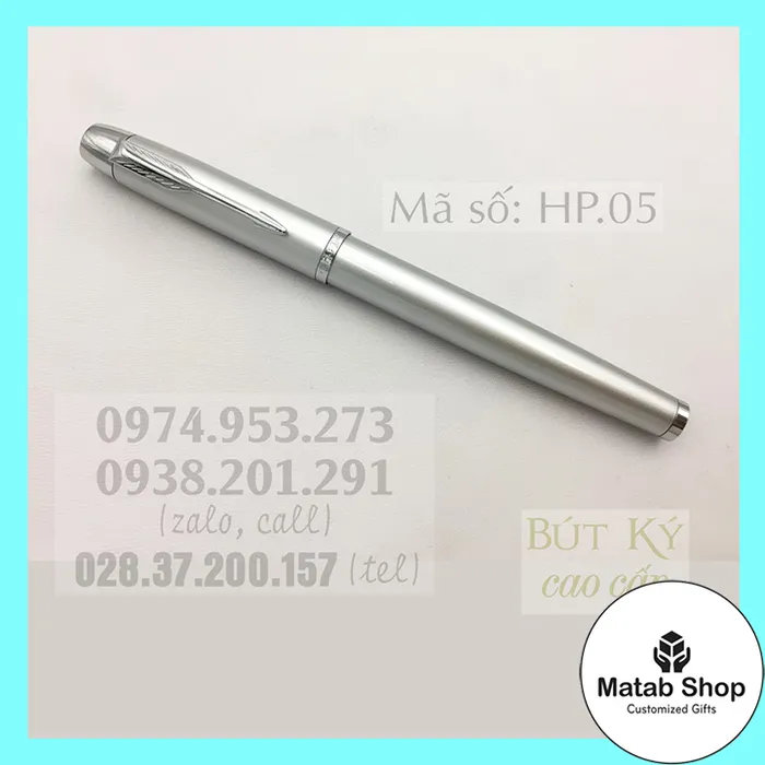 Bút màu trắng bạc khoen cài bạc HP.05