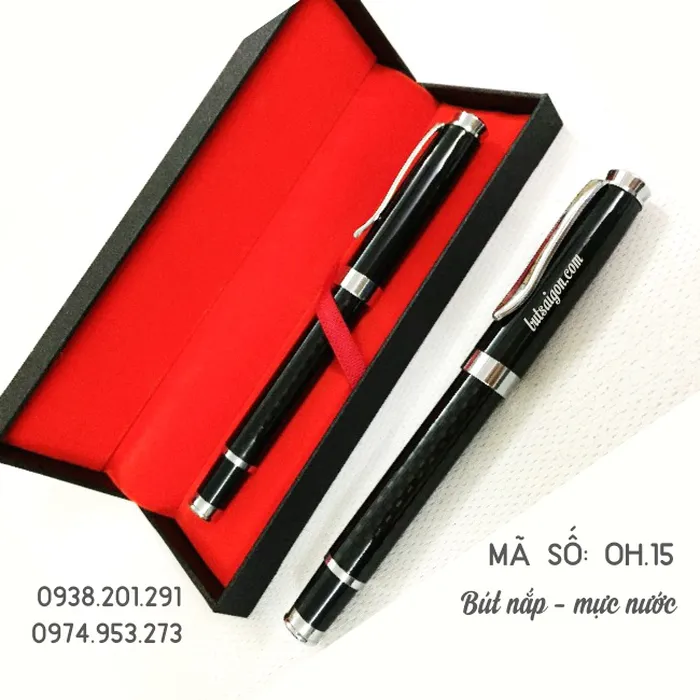 Bút ký đen cài bạc OH.15