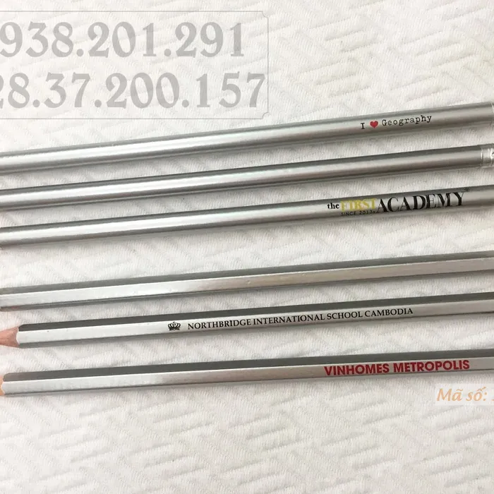 Các mẫu bút chì màu xám bạc in logo giá rẻ
