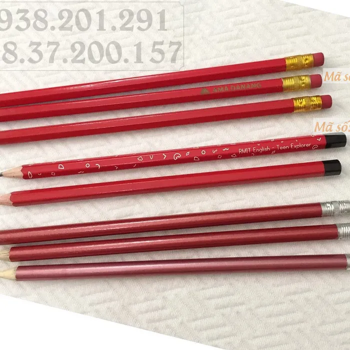 Các mẫu bút chì màu đỏ in logo giá rẻ