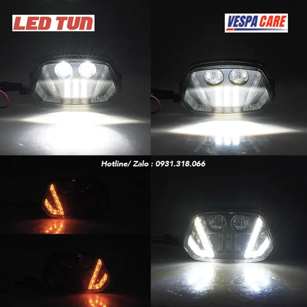 Đèn pha led tun V2 Vespa Sprint