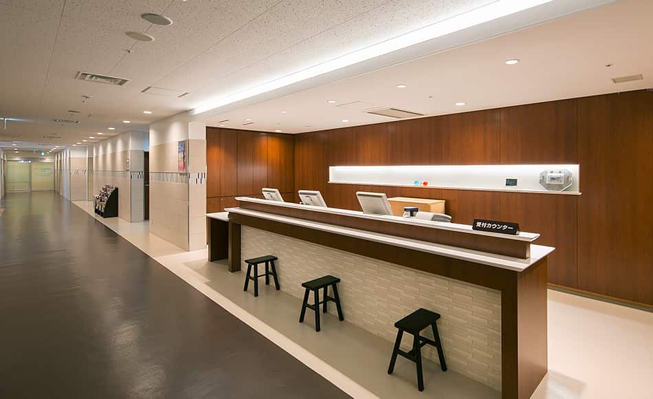 Quầy lễ tân tại Trung tâm kiểm tra sức khỏe Ningendock