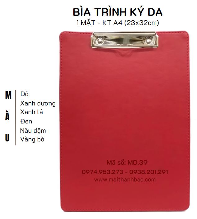 Bìa trình ký da 1 mặt xanh đỏ nâu đen vàng bò Bìa trình ký da 1 mặt xanh đỏ nâu đen vàng bò