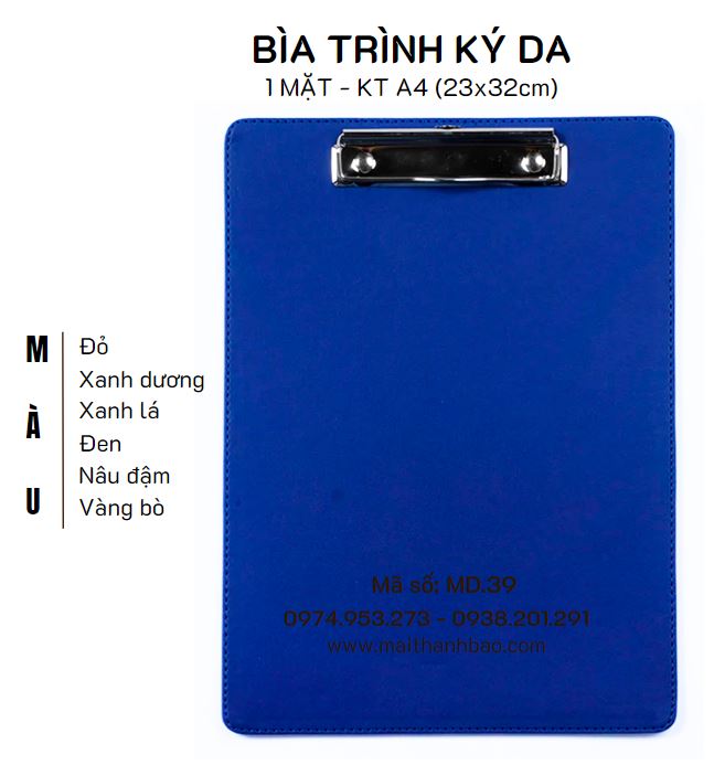 Bìa trình ký da 1 mặt xanh đỏ nâu đen vàng bò Bìa trình ký da 1 mặt xanh đỏ nâu đen vàng bò