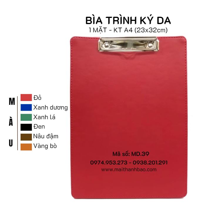Bìa trình ký da đơn A4  Bìa trình ký da đơn A4