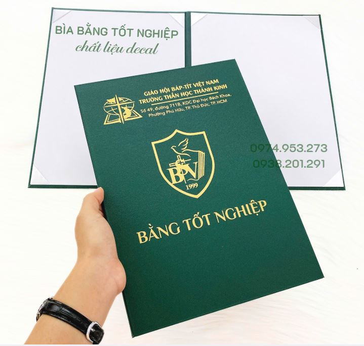 Bìa bằng tốt nghiệp đẹp rẻ chất liệu decal A4 Bìa bằng tốt nghiệp đẹp rẻ chất liệu decal A4