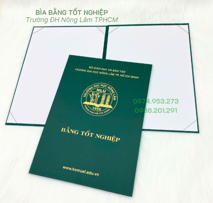 Bìa bằng tốt nghiệp Đại học Nông Lâm xanh lá cây Bìa bằng tốt nghiệp Đại học Nông Lâm xanh lá cây
