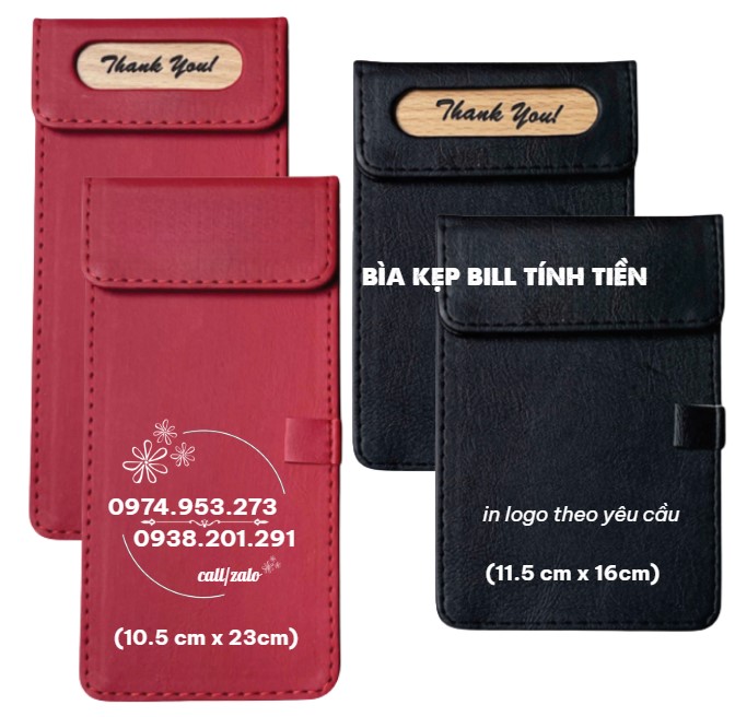 Bìa kẹp bill tính tiền in logo theo yêu cầu Bìa kẹp bill tính tiền in logo theo yêu cầu