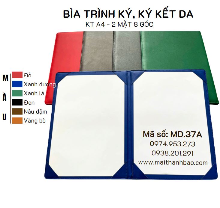 Bìa ký kết da A4 8 góc Bìa ký kết da A4 8 góc