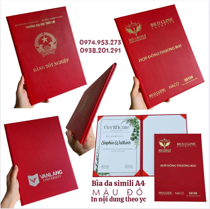Bìa ký kết da simili cao cấp A4 sang trọng in logo theo yêu cầu Bìa ký kết da simili cao cấp A4 sang trọng in logo theo yêu cầu