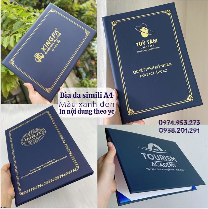 Bìa ký kết da simili cao cấp A4 sang trọng in logo theo yêu cầu Bìa ký kết da simili cao cấp A4 sang trọng in logo theo yêu cầu