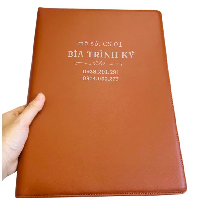 Bìa trình ký da có dây kéo A4 cao cấp màu nâu da bò Bìa trình ký da có dây kéo A4 cao cấp màu nâu da bò