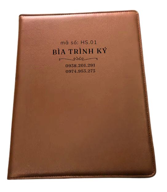 Bìa trình ký hồ sơ da màu nâu da bò Bìa trình ký hồ sơ da màu nâu da bò