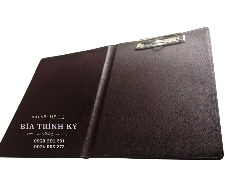 Bìa trình ký da A4 màu nâu đậm Bìa trình ký da A4 màu nâu đậm