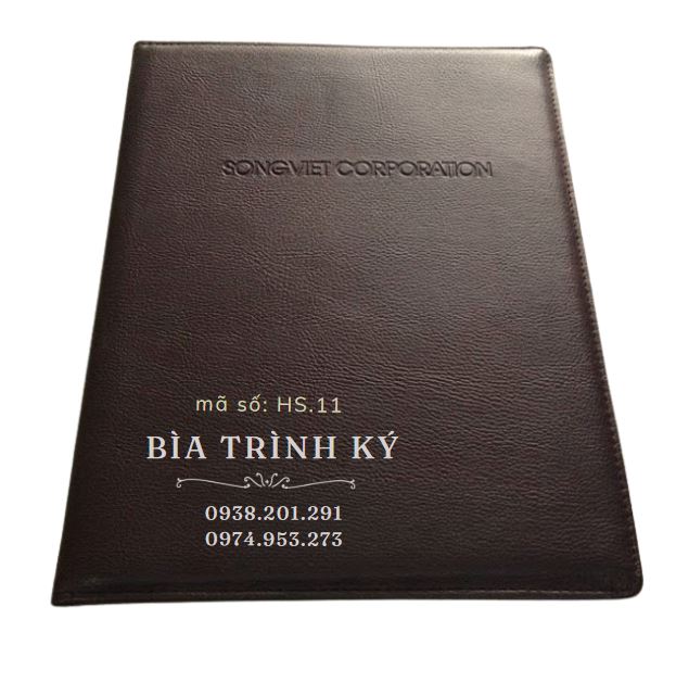 Bìa trình ký da A4 màu nâu đậm Bìa trình ký da A4 màu nâu đậm