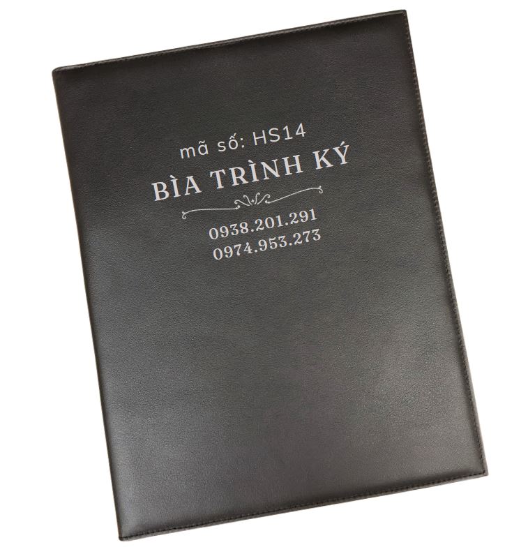 Bìa trình ký da màu đen A4 in logo theo yêu cầu giá rẻ Bìa trình ký da màu đen A4 in logo theo yêu cầu giá rẻ