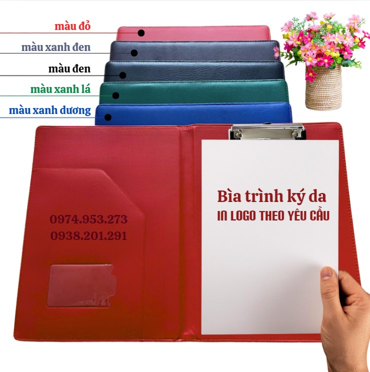 Bìa trình ký da A4 in logo theo yêu cầu rẻ đẹp lấy gấp Bìa trình ký da A4 in logo theo yêu cầu rẻ đẹp lấy gấp