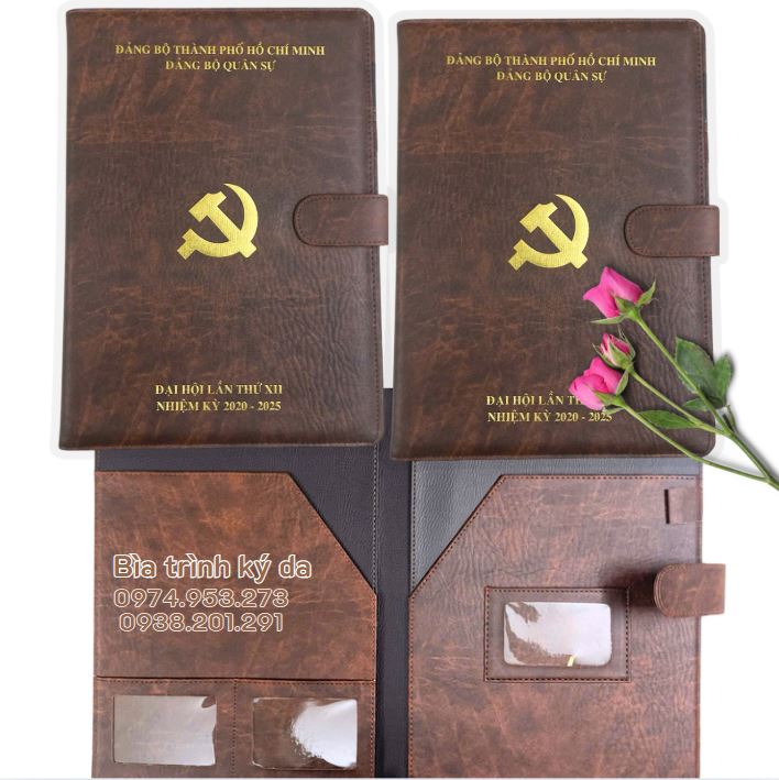Bìa trình ký da A4 màu nâu đậm lịch lãm sang trọng Bìa trình ký da A4 màu nâu đậm lịch lãm sang trọng