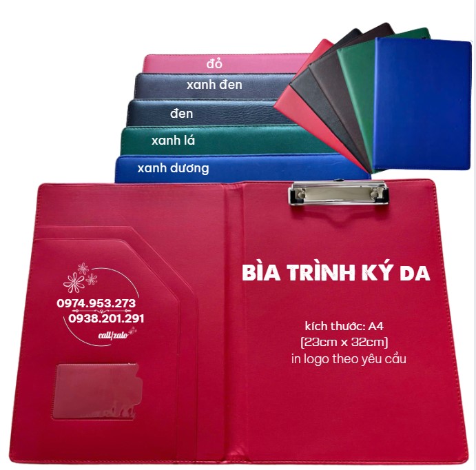 Bìa trình ký da A4 A3 A5 in logo công ty theo yêu cầu đẹp giá rẻ lấy gấp Bìa trình ký da A4 A3 A5 in logo công ty theo yêu cầu đẹp giá rẻ lấy gấp