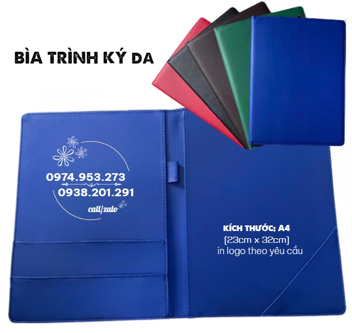 Bìa trình ký da A4 A3 A5 in logo công ty theo yêu cầu đẹp giá rẻ lấy gấp Bìa trình ký da A4 A3 A5 in logo công ty theo yêu cầu đẹp giá rẻ lấy gấp