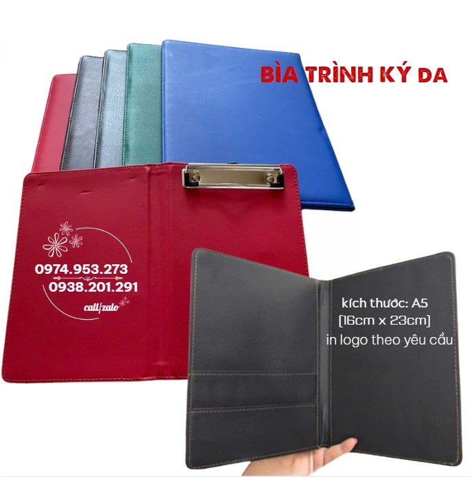Bìa trình ký da A4 A3 A5 in logo công ty theo yêu cầu đẹp giá rẻ lấy gấp Bìa trình ký da A4 A3 A5 in logo công ty theo yêu cầu đẹp giá rẻ lấy gấp