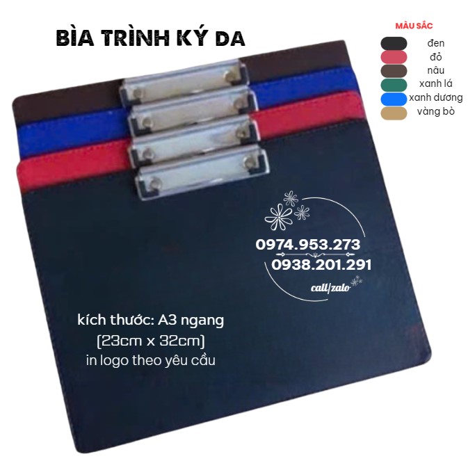 Bìa trình ký da A4 A3 A5 in logo công ty theo yêu cầu đẹp giá rẻ lấy gấp Bìa trình ký da A4 A3 A5 in logo công ty theo yêu cầu đẹp giá rẻ lấy gấp