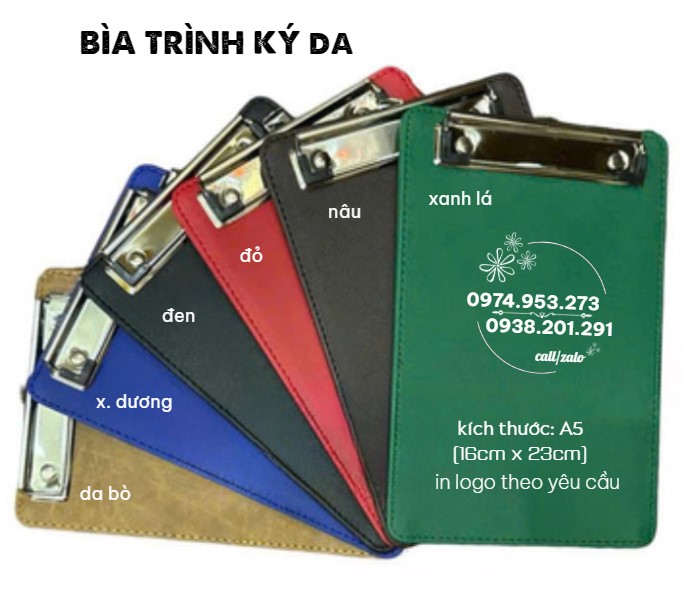 Bìa trình ký da A4 A3 A5 in logo công ty theo yêu cầu đẹp giá rẻ lấy gấp Bìa trình ký da A4 A3 A5 in logo công ty theo yêu cầu đẹp giá rẻ lấy gấp