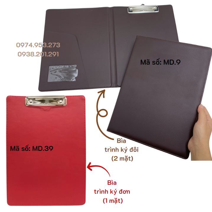 Bìa trình ký da đơn bìa trình ký da đôi A4 Bìa trình ký da đơn bìa trình ký da đôi A4