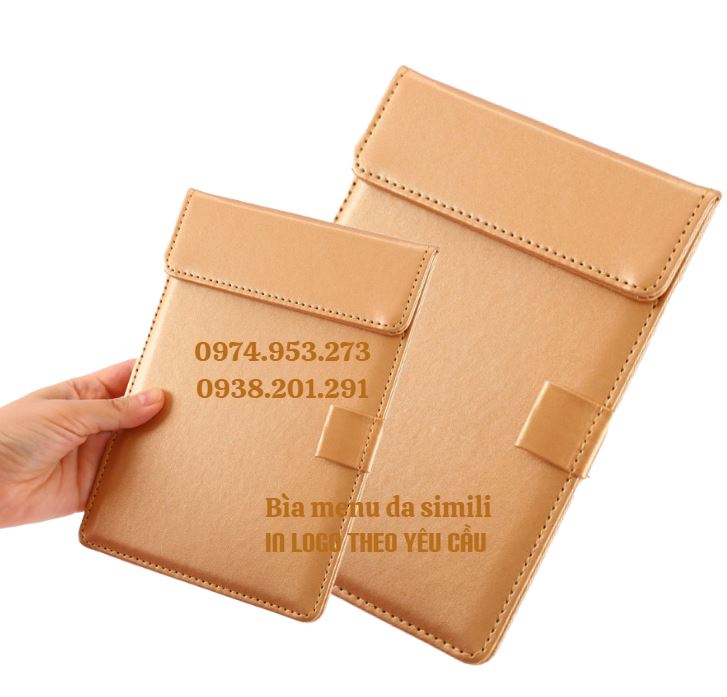 Bìa trình ký da nhỏ A6 in logo đẹp giá rẻ bìa MC kẹp bill Bìa trình ký da nhỏ A6 in logo đẹp giá rẻ bìa MC kẹp bill