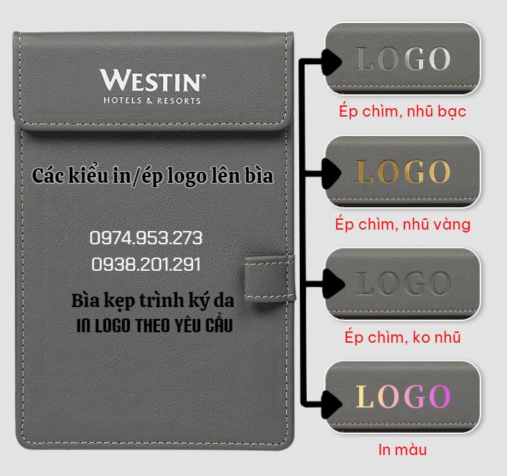 Bìa trình ký da nhỏ A6 in logo đẹp giá rẻ bìa MC kẹp bill Bìa trình ký da nhỏ A6 in logo đẹp giá rẻ bìa MC kẹp bill