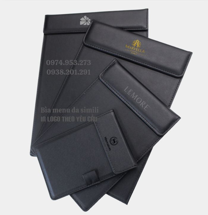 Bìa trình ký da nhỏ A6 in logo đẹp giá rẻ bìa MC kẹp bill Bìa trình ký da nhỏ A6 in logo đẹp giá rẻ bìa MC kẹp bill